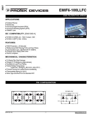 EMIF6-100LLFC Datasheet PDF ProTek Devices.