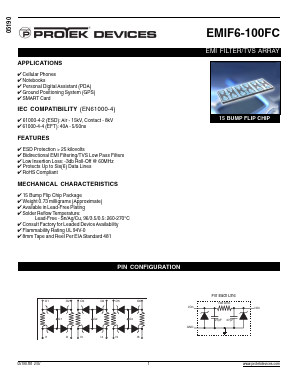 EMIF6-100FC-LF-T73-1 Datasheet PDF ProTek Devices.