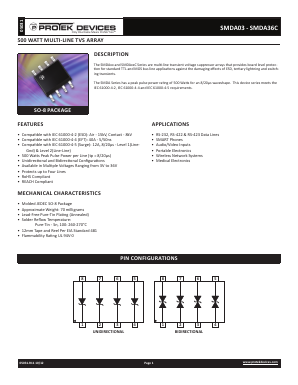 SMDA05C-LF-T13 Datasheet PDF ProTek Devices.