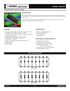 SM1605C-T13 Datasheet PDF ProTek Devices.
