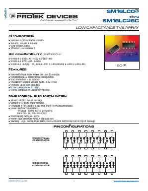 SM16LC05 Datasheet PDF ProTek Devices.