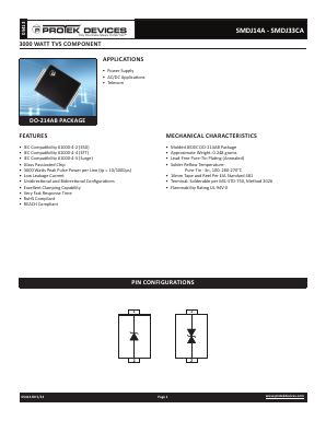 SMDJ33CA-T13 Datasheet PDF ProTek Devices.