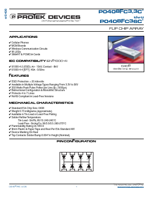 P0408FC12C-T75-2 Datasheet PDF ProTek Devices.