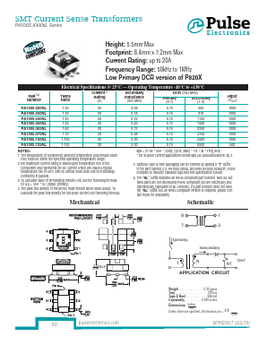 PA1005.XXXNL Datasheet PDF Pulse Electronics