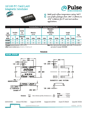 H0068ANL Datasheet PDF Pulse Electronics