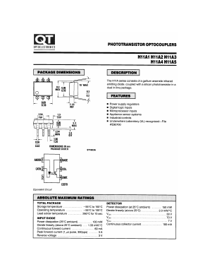 H11A1 Datasheet PDF QT Optoelectronics => Fairchildsemi