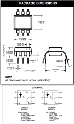 CNX82AW Datasheet PDF QT Optoelectronics => Fairchildsemi