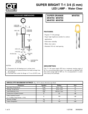MV8706 Datasheet PDF QT Optoelectronics => Fairchildsemi