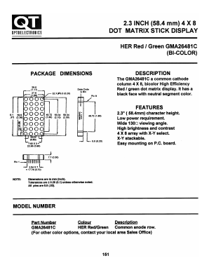 GMA26481C Datasheet PDF QT Optoelectronics => Fairchildsemi