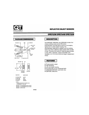 OPB705W Datasheet PDF QT Optoelectronics => Fairchildsemi