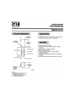 QSD124 Datasheet PDF QT Optoelectronics => Fairchildsemi