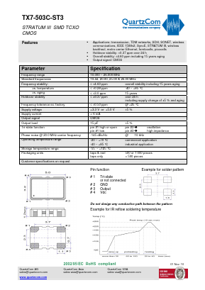 TX7-503C-ST3 Datasheet PDF QUARTZCOM the communications company