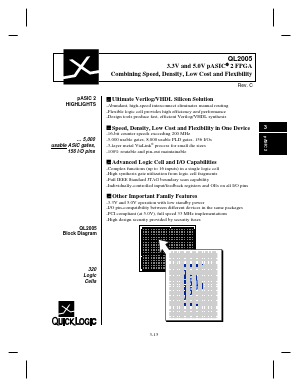 QL2005-1PL84I Datasheet PDF QuickLogic Corporation