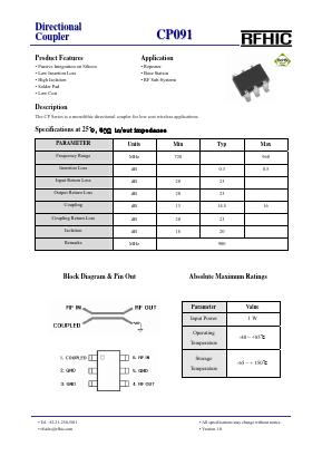 CP091 Datasheet PDF RFHIC