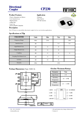 CP230 Datasheet PDF RFHIC