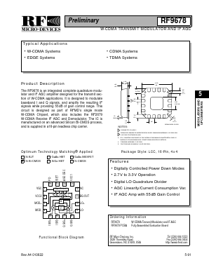 RF9678PCBA Datasheet PDF RF Micro Devices