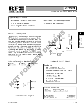 RF2333 Datasheet PDF RF Micro Devices