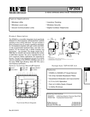 RF2938 Datasheet PDF RF Micro Devices