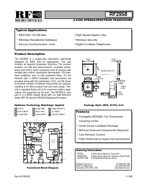 RF2958TR13 Datasheet PDF RF Micro Devices