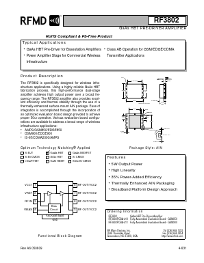 RF3802PCBA-410 Datasheet PDF RF Micro Devices