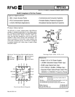 RF5163 Datasheet PDF RF Micro Devices