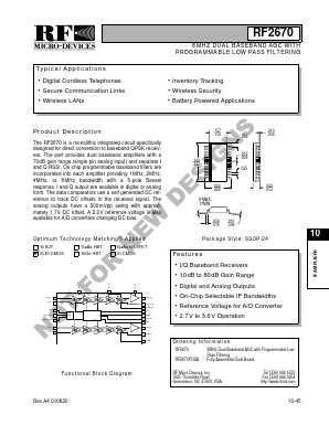 RF2670 Datasheet PDF RF Micro Devices