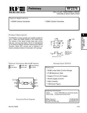 RF2376PCBA Datasheet PDF RF Micro Devices
