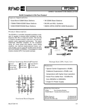 RF2484PCBA-410 Datasheet PDF RF Micro Devices