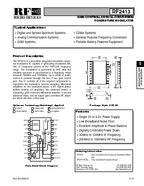 RF2413PCBA Datasheet PDF RF Micro Devices