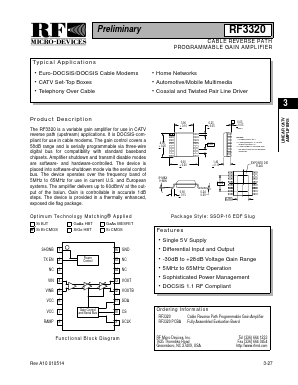 RF3320PCBA Datasheet PDF RF Micro Devices