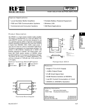 RF2301PCBA Datasheet PDF RF Micro Devices