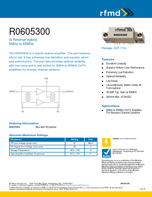R0605300 Datasheet PDF RF Micro Devices