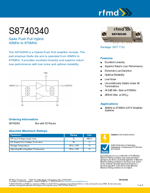 S8740340 Datasheet PDF RF Micro Devices