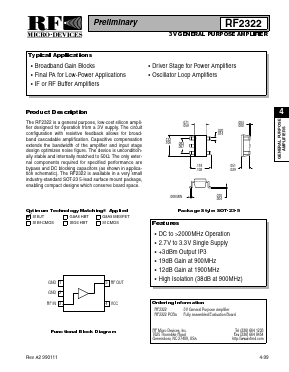 RF2322 Datasheet PDF RF Micro Devices