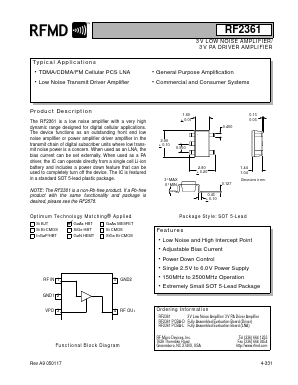 RF2361 Datasheet PDF RF Micro Devices