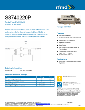S8740220P Datasheet PDF RF Micro Devices
