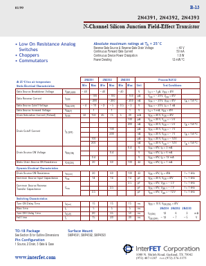 2N4392 Datasheet PDF RHOPOINT COMPONENTS