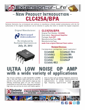 CLC425A/BPA Datasheet PDF Rochester Electronics