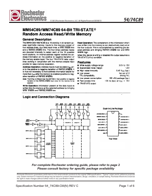 MM54C89DB Datasheet PDF Rochester Electronics