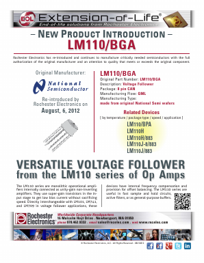 LM110J-8/883 Datasheet PDF Rochester Electronics
