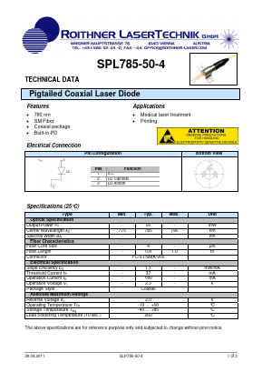SPL785-50-4 Datasheet PDF Rochester Electronics