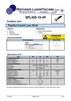 SPL405-15-4P Datasheet PDF Rochester Electronics