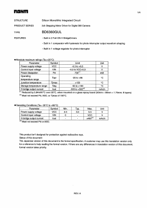 BD6360GUL Datasheet PDF ROHM Semiconductor
