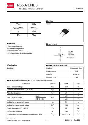 R6507END3 Datasheet PDF ROHM Semiconductor