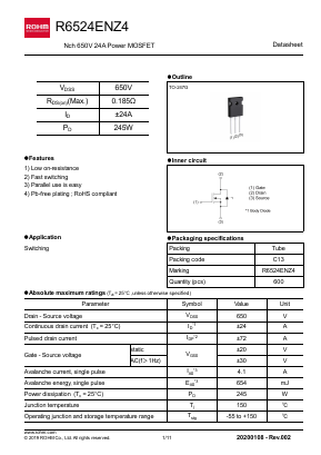 R6524ENZ4 Datasheet PDF ROHM Semiconductor
