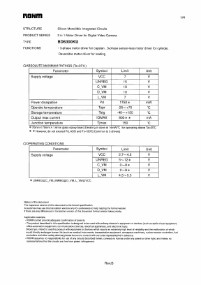 BD6300KU Datasheet PDF ROHM Semiconductor