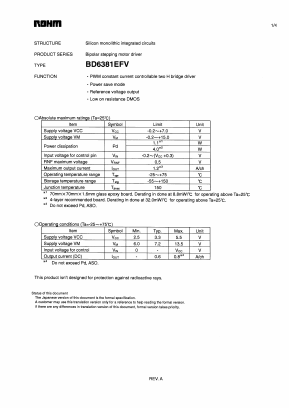 BD6381EFV_07 Datasheet PDF ROHM Semiconductor