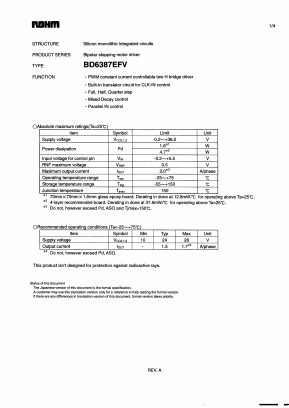 BD6387EFV_05 Datasheet PDF ROHM Semiconductor