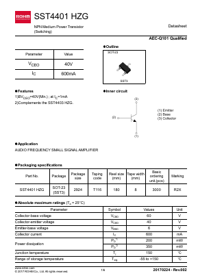 SST4401HZG Datasheet PDF ROHM Semiconductor