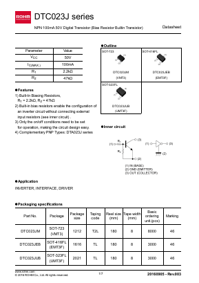 DTC023J Datasheet PDF ROHM Semiconductor